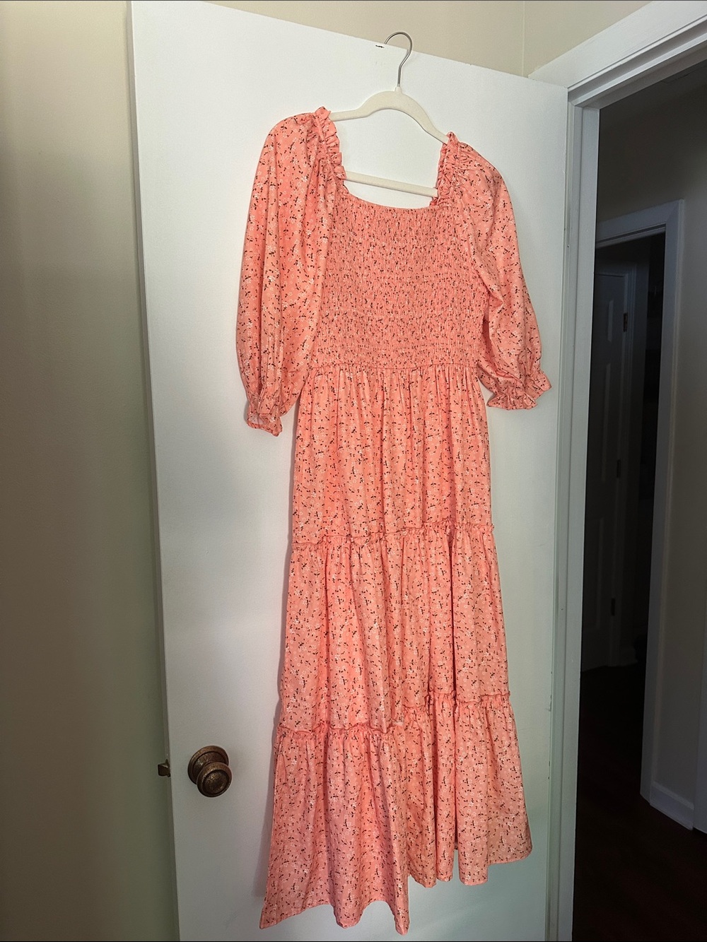 Petallush Peach Smocked Dress Size M